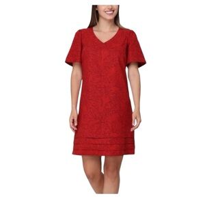 NWOT Nicole Miller Red linen blend Dress size M